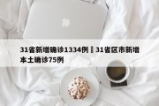 31省新增确诊1334例›31省区市新增本土确诊75例